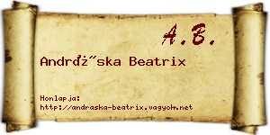 Andráska Beatrix névjegykártya